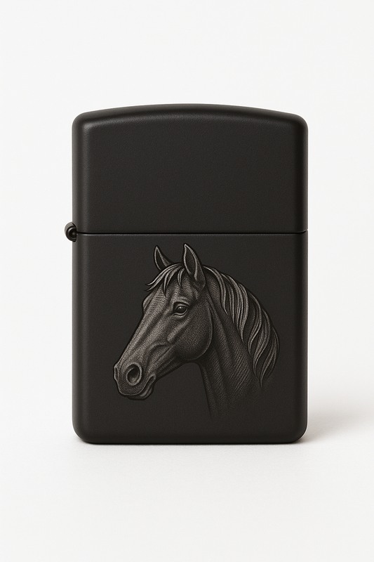 Briquet Tempête Gravé Cheval