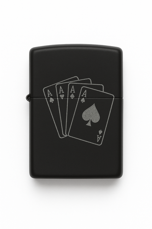Briquet Tempête Gravé Jeu de Cartes