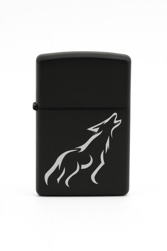 Briquet Tempête Gravé Loup