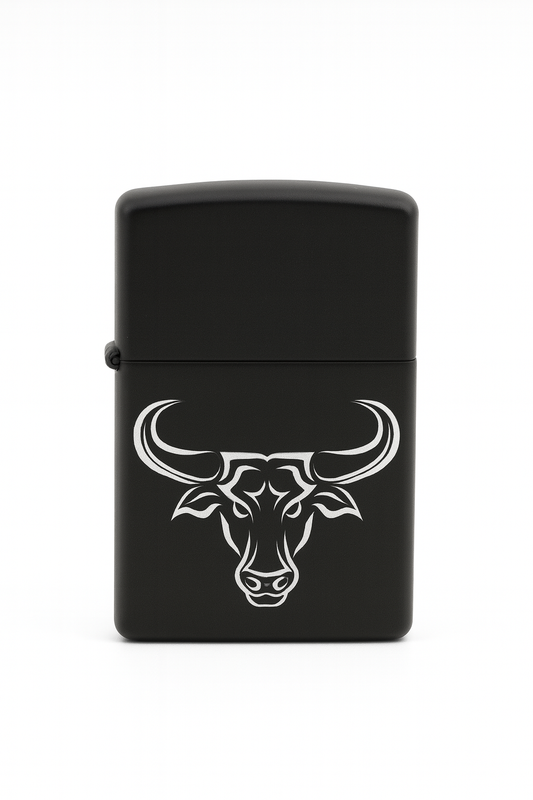 Briquet Tempête Gravé Taureau