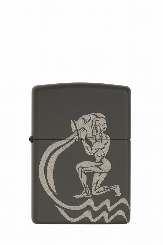 Briquet Tempête Gravé Verseau