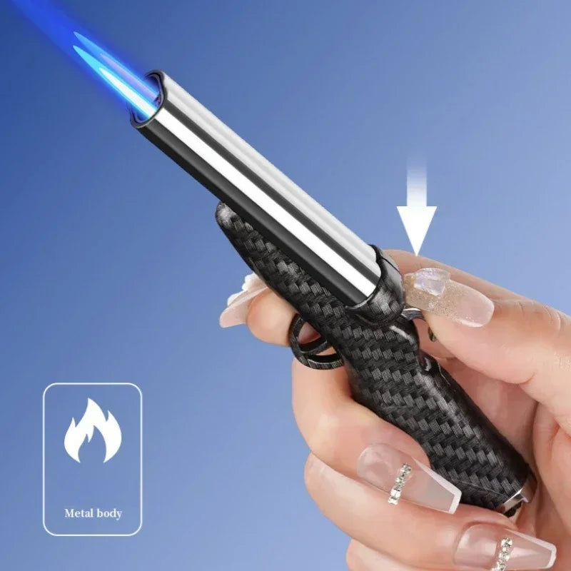 Briquet à gaz en forme de pistolet à double flamme