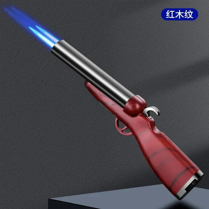 Briquet à gaz en forme de pistolet à double flamme